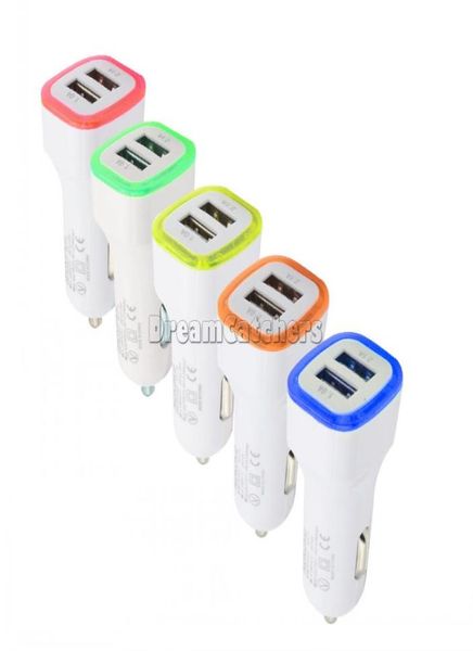Adaptateur 5V Dual S7 Ports Cell Light Charger Samsung LG Charing pour 21a iPhone Phone LED HTC Universal USB GTFPK1323651