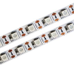 5V Flexibele SMD 5050 RGB LED-stripverlichting 1m 60 LEDS LED-tape Multi-kleuren Waterdichte lichtstrips Kleur Veranderend Crestech
