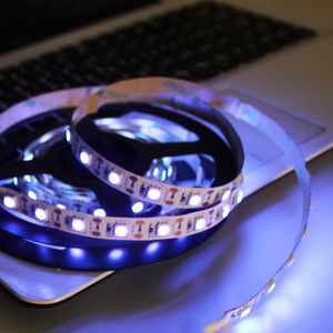 5V LED Strip Lights 3.3FT 60 LED SMD 5050 RGB Flexible Changeant Multicolore pour TV Maison Cuisine Chambre Décoration avec Adhésif Fort Crestech168