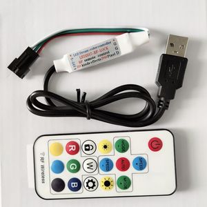 Controlador LED USB de 5V 17Key SP103E mando inalámbrico de radiofrecuencia para WS2811 WS2812B controlador IC tira LED RGB colorida 5050