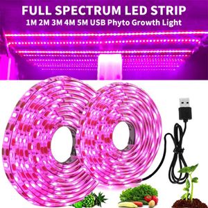 5V USB Led Plant Licht Groeien Volledige Spectrum Phyto Lamp Strip Voor Zaden Bloem Kas Tent Hydrocultuur Planten verlichting