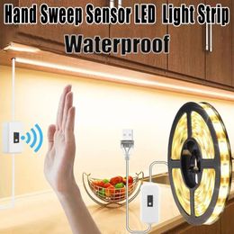 5v USB Light Strip de mouvement Capteur LED Backlight Sweeping Hand Valage Semblant Attachez le ruban adhésif TV TV Cuisine Armoire Armoire de la lampe
