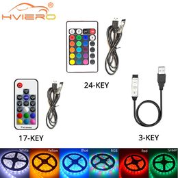 5V USB-lichten LED-strip RGB-afstandsbediening USBS LED's Strips REFERTIES BEHANDELINGS 3 17 24 Sleutel Draadloos