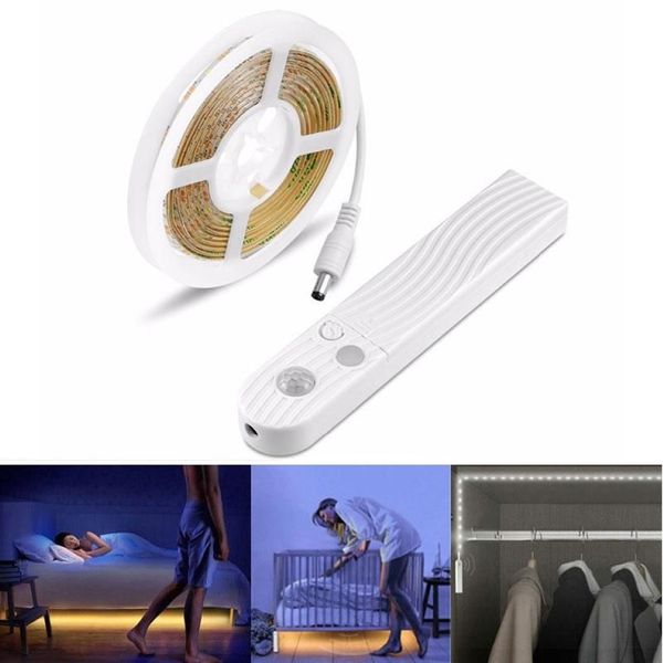 Sensor de movimiento USB de 5 V LED LED Light Impermeable Cinta LED flexible Diodo 1M 2M 3M Stripe para escaleras de armario Gabinete de cocina246p