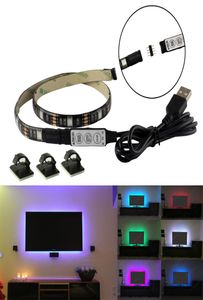 5V USB RGB LED -strips Lichte tv Zwart PCB Waterdicht 1m 30leds SMD 5050 met RGB Mini -controller voor Computer Case PC Background6326845