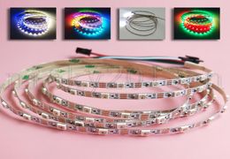 5V WS2812B 3535 RGB LED Pixel STRIPLE FLEMIBLE RUBLE LIGHT 2M 120LEDS INDEMBILABLE ADRESSABLE BROIR 4 mm Largeur Magique Full Color Change 209258