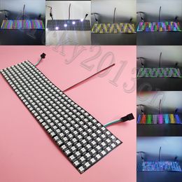 5V WS2812B 5050 RGB LED 256 Pixel Flexibele paneelmodule Licht Individuele adresseerbare programmeerbare matrix 8cm x 32cm voor digitale display-scherm Magic Full Color