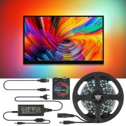 5V WS2812B LET DE LED USB LED, 5050 RGB Dream Color Ambient TV Kit pour l'éclairage d'arrière-plan de l'écran PC de bureau (options multiples) ll