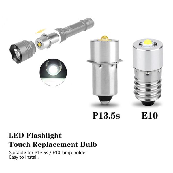 3 pièces 5W 6-24V P13.5S lampe de poche LED ampoule haute luminosité LED lampe de travail d'urgence lampes de poche ampoules de remplacement Torches D2.0