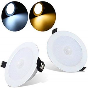 5W E27 PIR Motion Sensor SMD 10 * SMD 5730 4 Inch ultradunne LED Inbouwplafondlamp met aansluitdoos Downlight Wall Path Lamp LLWA216
