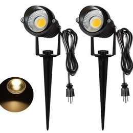 5W LED paysage projecteur lampe décorative éclairage paysage jardin mur cour chemin lumière avec support 1 8M US Plug blanc chaud 300264u