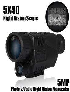 Télescope numérique de Vision nocturne 5x40, 5mp, monoculaire de chasse, 5 mégapixels, fusil, scope1212620