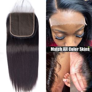 5x5 6x6 HD Vetersluiting Recht Transparant Kant Frontaal Alleen Gratis Deel Braziliaans Remy Human Hair 14-20 inch