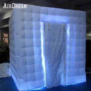 Cabina de fotos inflable de 5x5x3,5 mH (16,5x16,5x11,5 pies), tienda de campaña tipo cubo para fiestas o bodas y publicidad con luces LED