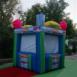 5x5x3.5mH (16.5x16.5x11.5ft) Buitenreclame Opblaasbare Snoepcabine met Stripvorm China Voor Verkoopkiosk Decoraties