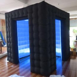 5x5x3mh (16,5x16.5x10ft) Gratis schip aangepast mooi vierkante zwart opblaasbare fotohokje fotobooth trouwfeesttent tent met 2-duizen