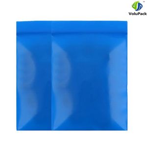 5x7cm2x275in Épais poly fermeture éclair trois côtés joint plat pochettes bleu petits sacs en plastique refermables pour le ménage package8155077