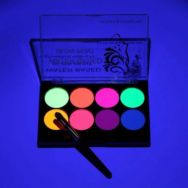 5xgi Body Paint 8 couleurs Face fluorescent Corps Art Paint UV Glow Huile Peinture Halloween Party Fancy Dishy Makeup Makeup Tool D240424