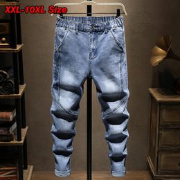 5xl 6xl 7xl Men Fashion Jeans Personalidad de talla grande Streetwear Blue Harem Pants Brand Man Clothing de primavera 240424