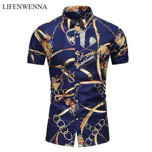 5XL 6XL 7XL-shirt Mannen Zomer Mode Persoonlijkheid Gedrukt Korte Mouw S Casual Plus Size Beach Hawaiian 210721