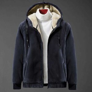 5XL 6XL 7XL Winterjassen Mannen Herfst Winter Voeg Bont Warm Uitloper Mens Jassen Casual Solid Color Hoodies Jassen 211013