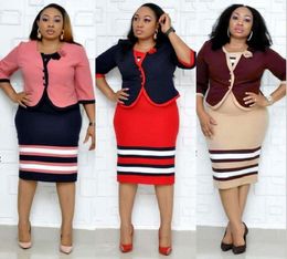 5xl 6xl plus size dames tweedelig jurk jasjes en Afrikaanse jurken Elegant Design Office Lady Suit 2376196