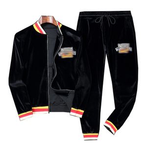 designer grote maten sport zweren heren- en damespak van hoge kwaliteit met ritssluiting, bedrukt jack, broek met capuchon, modieuze sportkleding, tweedelige set m-4xl