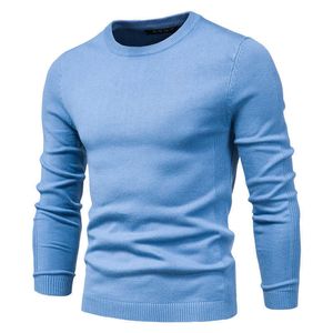 5XL mannen 2020 herfst nieuwe casual effen dikke wol katoenen trui trui trui outfit mode slim fit O-hals trui y0907