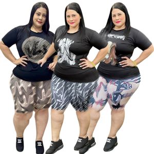 5XL grande taille survêtements tenues d'été femmes t-shirt décontracté et bas deux pièces ensembles livraison gratuite