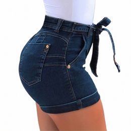 5XL Plus Taille Femmes Jeans Haute Nouvelles Femmes Jeans Courts Denim Femme Poches W Denim Shorts d0HV #