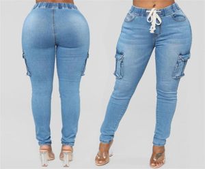 5xl dames potlood jeans zomer hoge taille licht licht blauw skinny jeans dames elastische taille lange broek 5588221