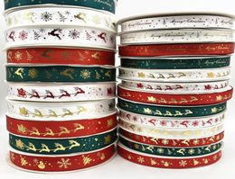 5 ans 10 mm 15 mm 25 mm décorations de Noël ruban Ribbons en polyester de Noël imprimé pour la fête de conception à la main de la décoration de Noël G3224749