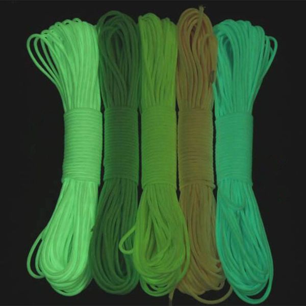 5 ans / lot 2 mm 4 mm Luminous paracord parachute cordon lonyard tente corde guyline mil