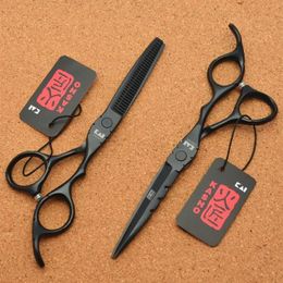 6 0 '' Japón 440C Color negro Tijeras de peluquería Tijeras de corte Tijeras de adelgazamiento Cabello humano profesional H1010221q