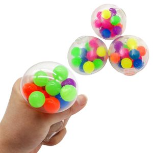 6.0CM Brillant Squishy Ball Fidget Toy Perles Colorées Squish Ball Anti Stress Balles De Ventilation Squeeze Jouets Soulagement Du Stress Décompression Jouets Anxiété Reliever