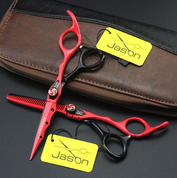 6.0inch Jason JP440C Ciseaux de cheveux Ciseaux Professionnel Kits de coiffure Ciseaux Ciseaux Ciseaux Amincissement avec sac Barber Shop fournitures, LZS0552