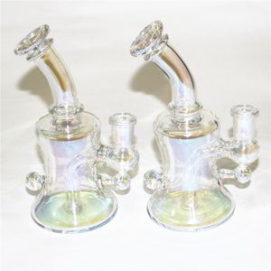 6.1 inch glazen bongs waterpoelige glazen glazen rigs mini bubbler waterleidingen met 14 mm kom mannelijke asvanger