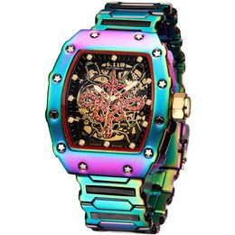 6 11 Oogverblindende kleuren luxe automatisch mechanisch Richarder horloge voor mannen waterdicht heren relogio masculino305E