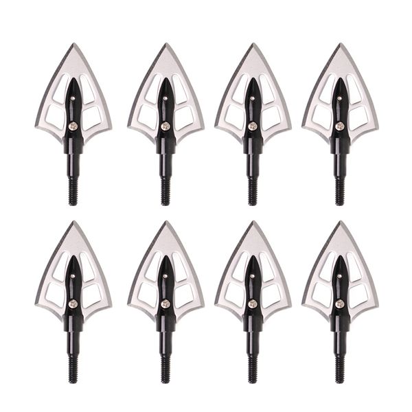 6/12/24pcs Archery 100 Grain Sharp 2 Blades Arrowhead de punta de cabeza ancha para recurvar el accesorio de caza de disparos de referencia