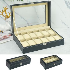 6/12 Grids Horloge Opbergdoos PU Lederen Horloge Display Dozen Organizer voor Horloges Armband Sieraden 240123