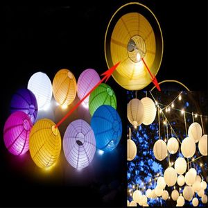 6-12 inch Party Decor Chinese LED Lichtgevende Papier Lantaarn Ronde Lamp Trouwfestival Decoratie Lampion Levert 100 stks / partij