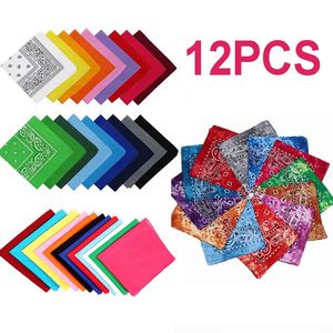 6/12 Pcs Bandana carré écharpe cou écharpe Sports de plein air bandeaux cheveux foulard pour garçons/filles mode Hip Hop mouchoir 240321