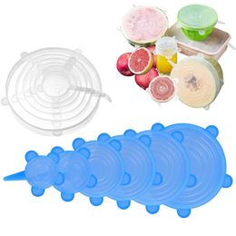 6/12 piezas de silicona párpados elásticos reutilizables tazón de silicona macizo de tapa de cocina de tapa universal alimento de foca fresca accesorios de cocina