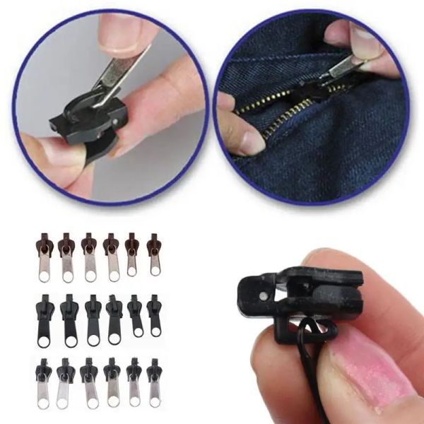6/12pcs Universel Instant Zippers Sliders Tire Fix Mit de réparation de glissière Remplacement des dents Rescue Design Kit de réparation de couture