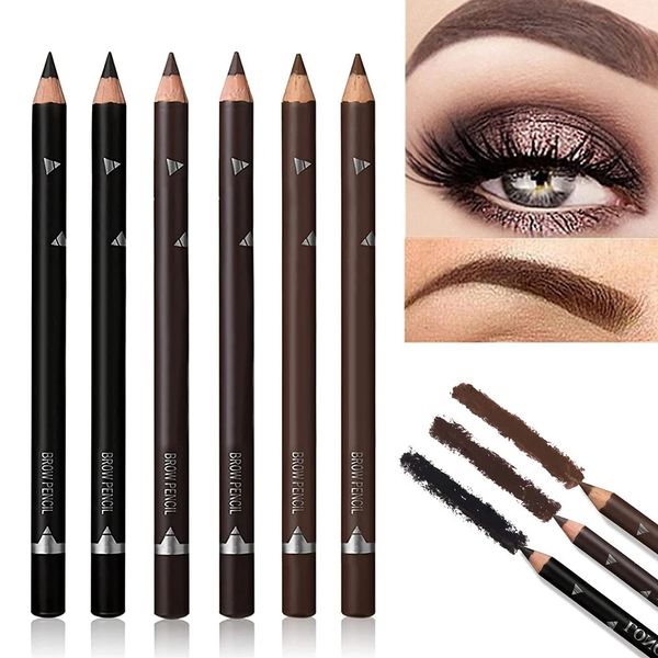 6/12 pièces crayon à sourcils étanche professionnel femmes stylo de maquillage pour les yeux facile couleur beauté cosmétique débutant pratique outils à sourcils 240325