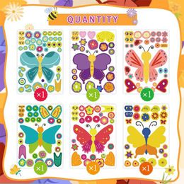 6/12Sheets DIY Butterfly Aesthetics Stickers Face A Face Animal Decal Window Notebook Wall Tablet Diary Sticker For Kids Girls