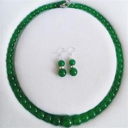 6-14mm jade vert naturel de perles collier pendentifs conjunto de joyas 182156