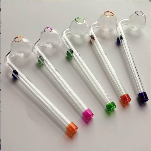 6.1 pouces Pyrex Burnager en verre Pipe de brûleur de couleur colorée de verre épais tuyaux à main transparents Pipes fumeurs avec différents équilibres