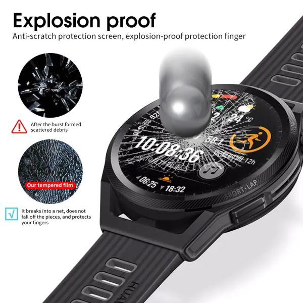 6/1pcs pour Huawei Watch GT Runner Screen Protector Temperred Glass Anti-Shatter Film GT4 41 / 46mm GT2 GT3 pour Huawei GT3 Pro Se