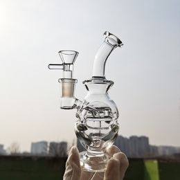 6,2 pouces clair Fab Egg Recycler huile dab plate-forme barboteur fumer verre eau bong épais bécher tuyau en verre tabac narguilés avec bol à joint mâle de 14 mm nouveau type